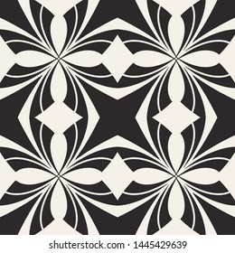 Vector modern tiles pattern. Abstract art deco seamless monochrome background or wallpaper