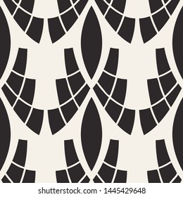 Vector modern tiles pattern. Abstract art deco seamless monochrome background or wallpaper