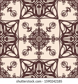 Vector modern tiles pattern. Abstract art deco seamless monochrome background