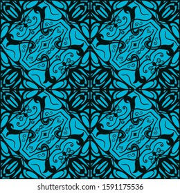 Vector modern tiles pattern. Abstract art deco seamless monochrome background