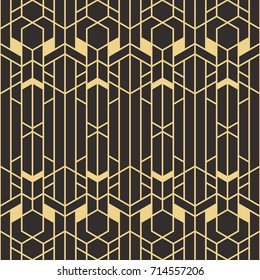 Vector modern tiles pattern. Abstract art deco seamless monochrome background
