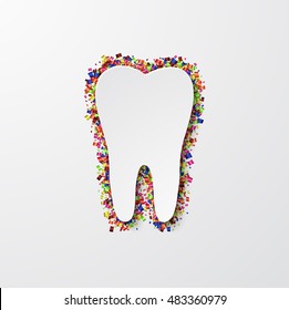 Vector moderno con confeti de fondo blanco