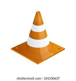 Vector modern traffic cones isolated on white background