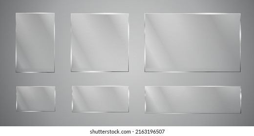 Vector de placas de vidrio transparentes modernas fijadas en el fondo del patrón. Eps10
