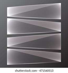 Vector modern transparent glass plates set