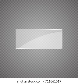 Vector modern transparent glass plates set on sample background. Eps10