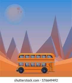 Vector modern travel bus. Tourism design.Travel by bus. Vector illustration,  EPS10
