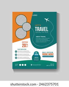 vector modern travel flyer and travel agency poster design template
