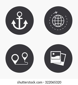 Vector modern travel  icons set on white background