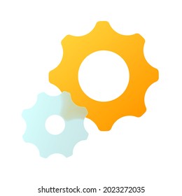 Vector modern trend icon in the style of glassmorphism with gradient, blur and transparency. settings symbol and icon