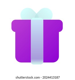 Vector modern trend icon in the style of glassmorphism with gradient, blur and transparency. gift symbol and icon