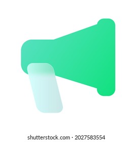 Vector modern trend icon in the style of glassmorphism with gradient, blur and transparency. megaphone symbol and icon