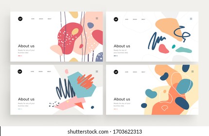 Vector Modern Trendy Fashion Design. Landing Page Template . Modern Abstract Vector Illustration Concept For Business Web Page, Website. Vector