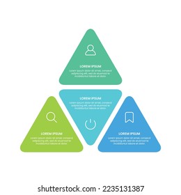 Vector modern triangle shape options infographic elements for business with icons template design