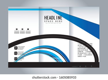 Vector modern tri-fold brochure design template
