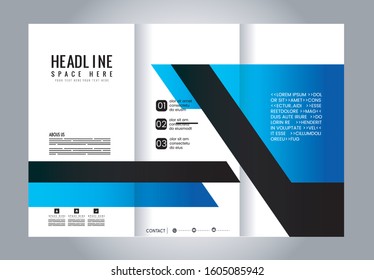 Vector modern tri-fold brochure design template
