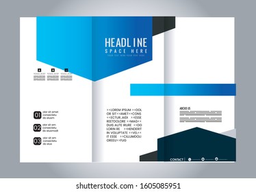 Vector modern tri-fold brochure design template
