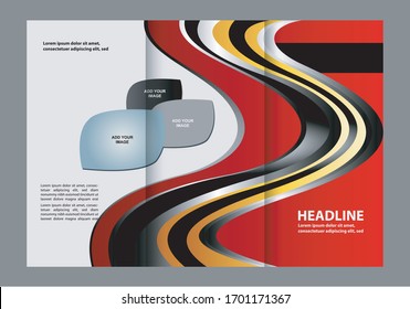 Vector modern tri-fold brochure design template
