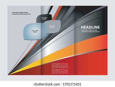Vector modern tri-fold brochure design template
