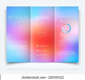Vector modern tri-fold brochure design template