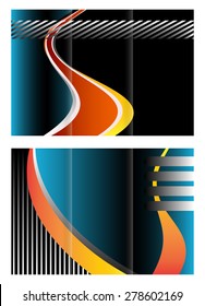 Vector modern tri-fold brochure design template with background
