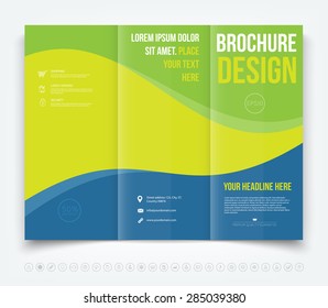 Vector modern tri-fold brochure design template 