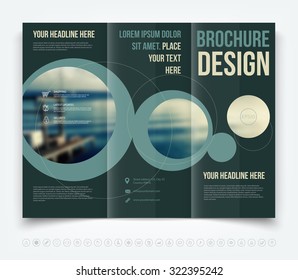 Vector modern tri-fold brochure design template