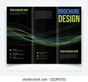 Vector modern tri-fold brochure design template