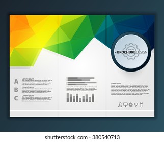 Vector modern tri-fold brochure design template