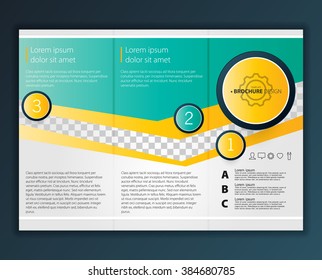 Vector modern tri-fold brochure design template