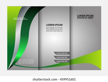 Vector modern tri-fold brochure design template with red background

