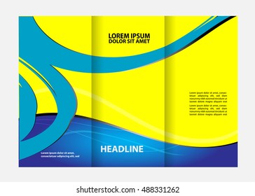 Vector modern tri-fold brochure design template
