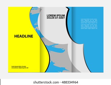 Vector modern tri-fold brochure design template
