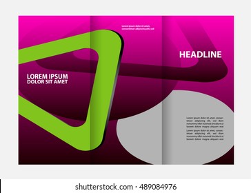 Vector modern tri-fold brochure design template background
