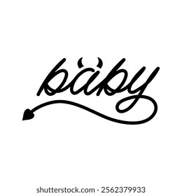 Vector modern typography design with word Baby in bold, stylish lettering