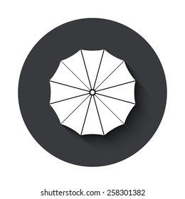 Vector modern umbrella gray circle icon on white background