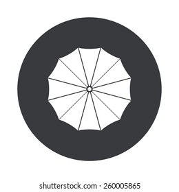 Vector modern umbrella gray circle icon on white background