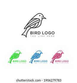 Vector modern, unique, minimal Bird logo design icon, sign, symbol template