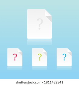 Iconos de documento sin conocer Vector Moderno con signo de interrogación