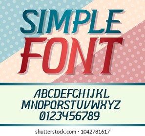 Vector modern uppercase font on simple flat background