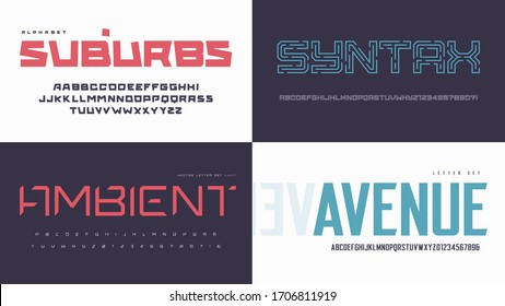 Vector modern uppercase letter sets with a different styles.