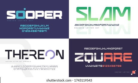 Vector modern uppercase letter sets with a different styles.