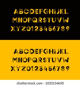 Vector modern urban alphabet font and numbers