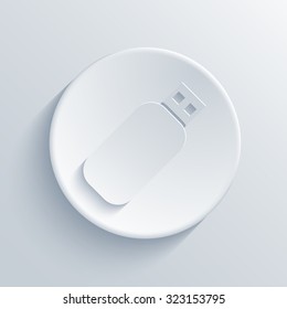 Vector modern usb light circle icon with shadow