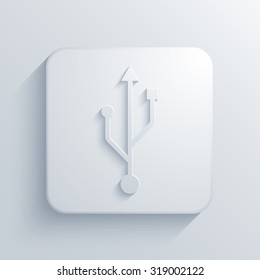 Vector modern usb light icon with shadow