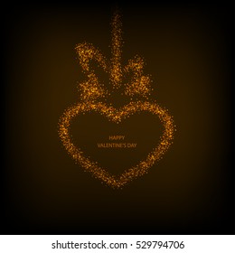 Vector modern valentines day background. Abstract heart