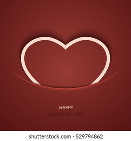 Vector modern valentines day background. Heart icon