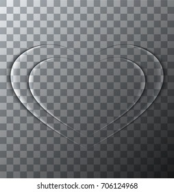 Vector modern valentines day background. Heart icon on transparent backdrop