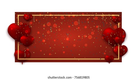 Vector modern Valentines day holiday invitation card background