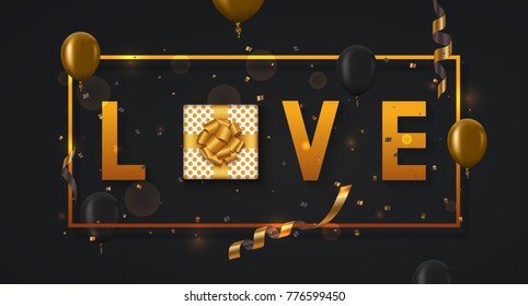 Vector modern valentines day or love poster background